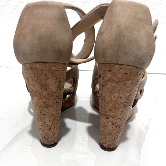 Jimmy Choo Beige Suede Platform Sandals - Picture 5 of 9